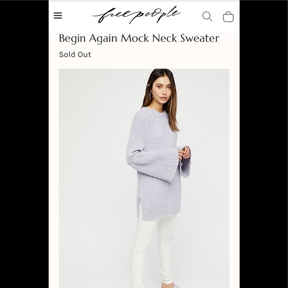 Free People Begin Again Mock Neck Sweater Black S - Picture 2 of 8